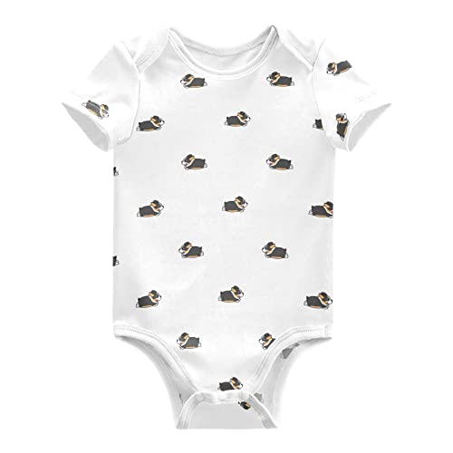 Image of CaTaKu Unisex Baby Short Sleeve Bodysuit Funny Cotton Newborn Clothes Rompers for Baby Boys Girls