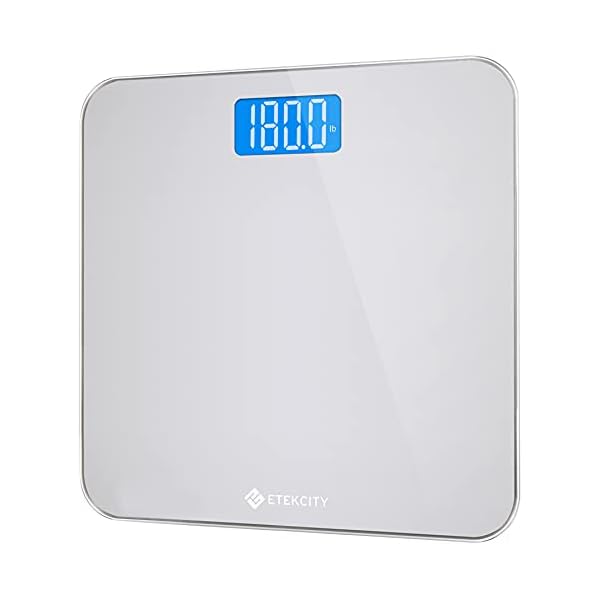 Etekcity Scale for Body Weight, Digital Bathroom Weighing Machine for People, Large and Easy-to-Read Backlight Display, Accurate with High Precision Measurements, Durable Tempered Glass, 400 lbs