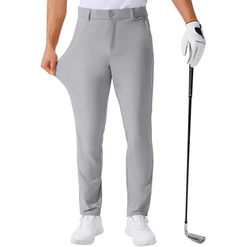 QPNGRP Men's Golf Pants 30"/32"/34" Inseam Lightweight Stretch Work Dress Pants