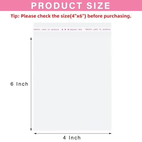 Morepack Clear Self Sealing Cellophane Bags,4X6 Inches 200 Pcs Cookie Bags Resealable Cellophane Bag For Packaging Cookies,Gifts- Plastic