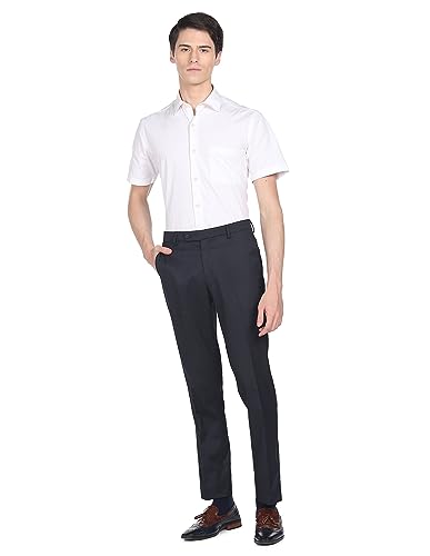 Image of Arrow Men Mid Rise Tailored Formal Trouser