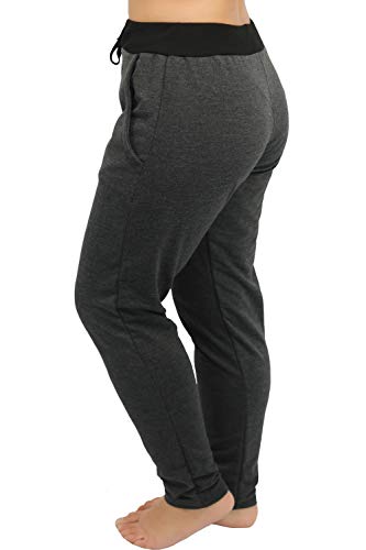 Kit Com 3 Calças Moletom Ayron Feminina Longa Sem Punho Preta, Cinza Claro e Cinza Escuro (M)