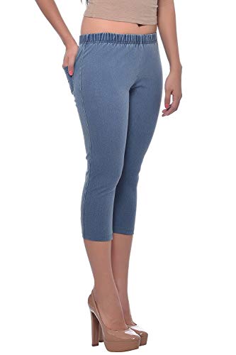 Image of Frenchtrendz Women's Cotton Modal Spandex Stretchable Slim Fit Jegging Capris