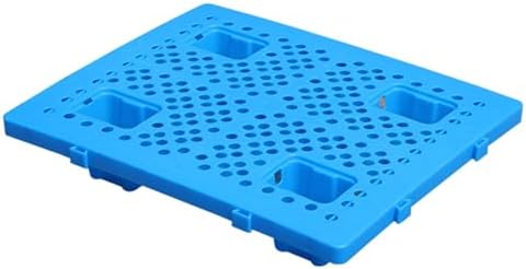 Basement Floor Plastic Pallet,Lightweight Polyethylene Pallets,Hdpe Breathable Grid Item Tray,Pallet Board for Stackable Shipping Pallets,Blue,23.6x19.7x4.7in,4pcs