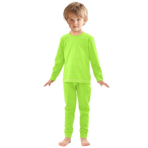 Green Yellow Long Sleeve Pajamas Set Sleepwear Jammies 2pcs Set Pjs Green Yellow