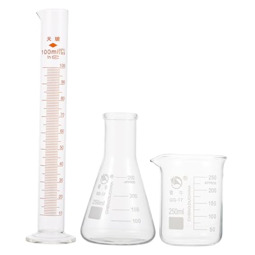 KICHOUSE Complete Experimental Kit Graduated Beakers Cylinders Flask Measurement Tools