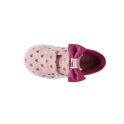 PUMA Kids Girls Suede Classic Re-Bow Heart Print Slip On Sneakers Shoes Casual - Pink - Size 3 M4