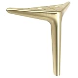 LOVEM 4 Pies de Muebles de Metal, Pies para Muebles Triangulares,Superficial de Galvanoplastia Patas para Sofás Pies de Mesa de Hierro Patas para Armario/Gabinetes,Tornillos incluidos (12cm,Bronce)