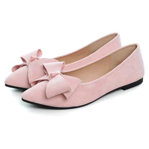 Image of TN TANGNEST Flats Shoes Women Comfort Casual Loafers | Classic Pointed Toe Bowknot Flats Cute Slip On Flats, Wear to Work Travel Walk