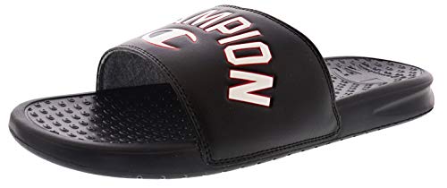 Champion Club Men's Slide Sandals Black, 9 Medium