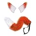Kit per orecchie e coda di volpe in pelliccia sintetica per bambini/adulti per feste di Halloween Accessori per costumi di Natale Giocattoli regalo