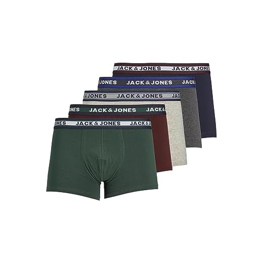 JACK & JONES Jacoliver Trunks 5 Pack Bóxer, Multicolor, L
