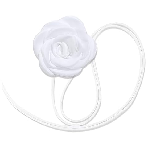 Chuyau Flower Choker Necklace Rose Choker Camellia Flower Lace-up Necklace Gothic Choker for Women Cover
