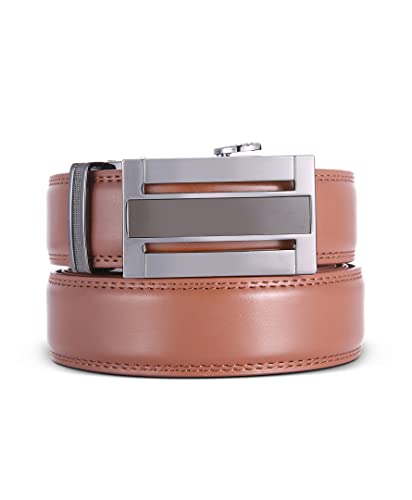 Marino Men’s Genuine Leather Ratchet Dress Belt With Automatic Buckle, Enclosed in an Elegant Gift Box