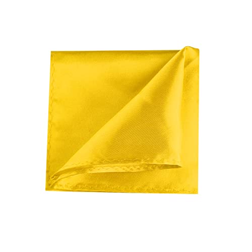 Allegra K Men's Pocket Squares Handkerchiefs Solid Color For Wedding Party One Size Yellow #TOP1