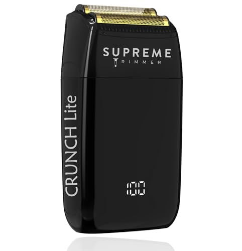 Supreme Trimmer Crunch Lite Foil Shaver | 60 Minute Runtime Pro Barber Electric Razor Bald Head STF600 | Black