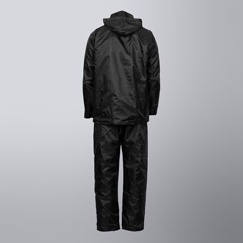 Image of TVS Unisex Double Layer Polyester Raincoat with Pant and Adjustable Drawcord for Hoodie