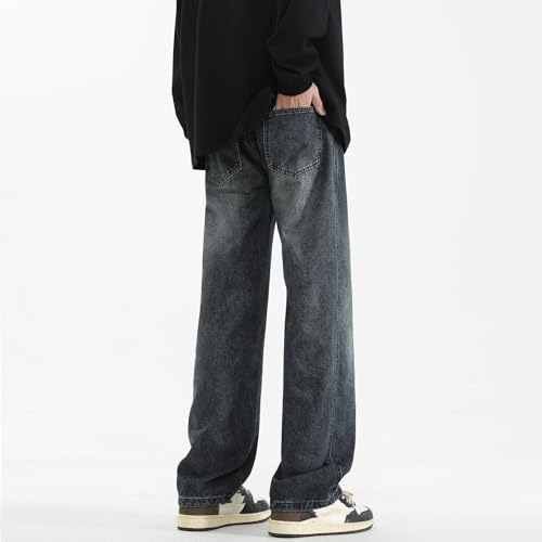 Men's Jeans Street Spring Denim Vintage Elastic Waist Pants4