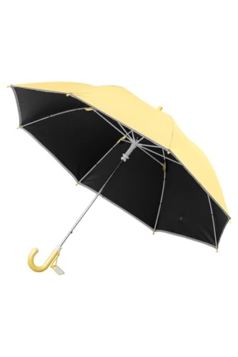 FIELDOOR 子供用 日傘 晴雨兼用 完全遮光 遮熱 UVカット UPF50+ 撥水加工 直径95cm 広い 小学生 キッズ 通学 反射テープ 安全 丈夫 頑丈 日よけ 日焼け 熱中症 暑さ対策 女の子 男の子 8本骨 シンプル 無地 反射テープ付き