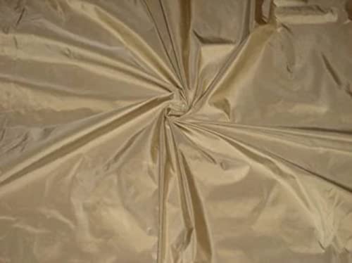 Tissu taffetas de soie beige clair 137,2 cm pour couture et ameublement