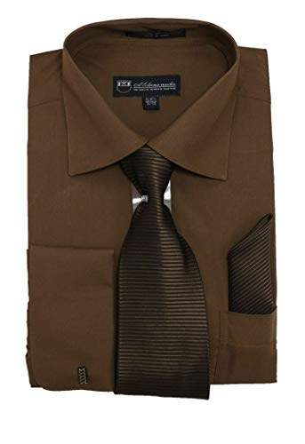 Solid Classic Dress Shirt with Tie, Hankie & French Cuffs SG27