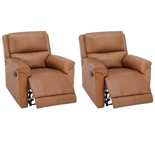 Sillón reclinable marrón de cuero PU moderno