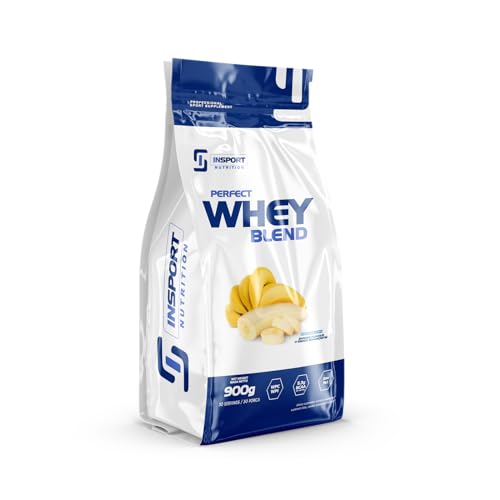 INSPORT Nutrition - Perfect Whey Blend - Professionelles Sport-Supplement - Hoher Proteingehalt - Schnelle Absorptionszeit - 30 Portionen - 900g Pulver - Geschmack: (Banane)