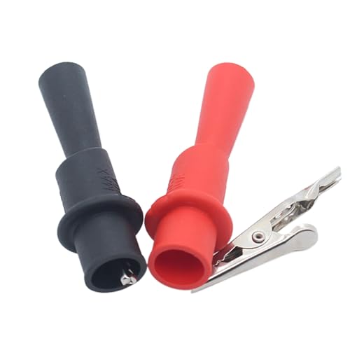 絶縁テストプローブ、テストリード用ワニクランプ | マルチメーター テスター アリ ゲ ーター クロコダイル テスト クリップ クランプ,プローブワニ電気クランプ、ワニ口クリップ電気試験用テストプローブ 2x