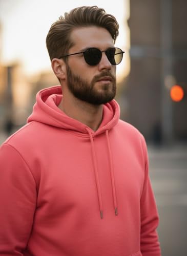 Image of Men Regular Fit Fleece ||Black||Hoodie Solid||Sweatshirt-JM3860