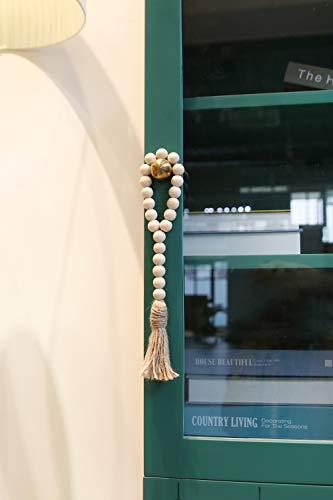 image for Mkono Wooden Beads Garland with Tassels 3 Pcs Prayer Beads Farmhouse R