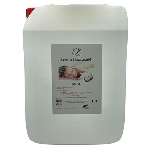 Aceite de masaje aromático de coco para masaje, fisioterapia, bienestar, deportes, etc., calidad farmacéutica (10 L)