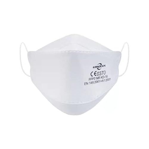 Tradeforth GmbH FFP2 / KF94 (Fischform) mehr als 99% Filterleistung Schutzmaske 5-Lagig hygienisch einzelverpackt CE0370 Zertifiziert nach EN149:2001+A:2009 /EU 2016/425 (20 Stück, Weiß) Cover