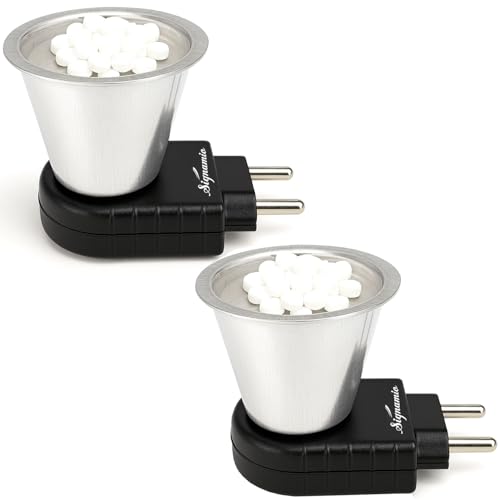 Image of Signamio Camphor Diffuser Burner - 2 pcs Kapoor Dani Electrical Camphor Oil Diffuser, Efficient and Safe for Aromatherapy, Ideal for Home and Office Use-Black