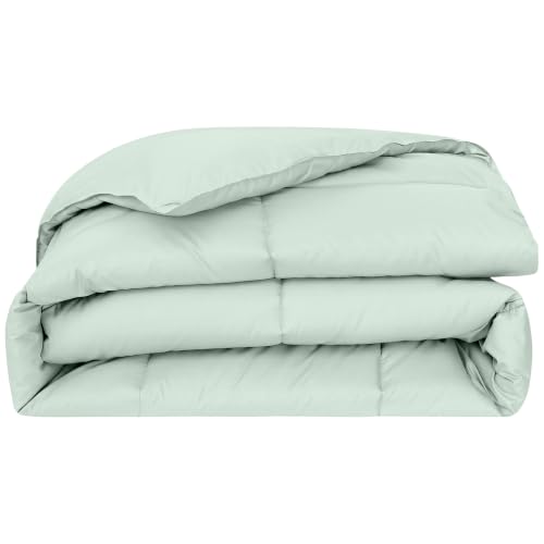 Image of Modern Threads Comforter Duvet Insert, Reversible Quilted Down Alternative Comforter with Corner Tabs, All Season Bedding, Twin, Sage Green