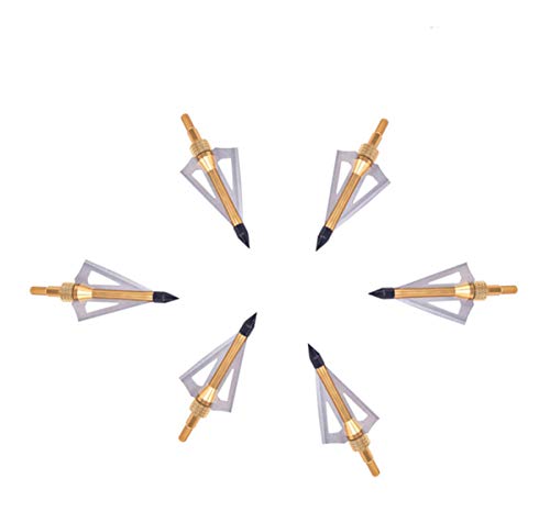 6X Jagdspitzen Pfeilspitzen für Compound Recurve Armbrust und Bogen Alu mit 3 Rasier Klingen aus 430 Edelstahl - Versand aus Deutschland