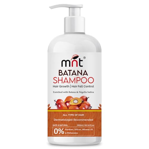 MNT Batana Shampoo with Methi Dana & Curry Leaf for Hair Fall & Dandruff Control | Strengthens and Reduces Breakage | Helps Repair Damaged Hair & Split ends | Promotes Voluminous & Thick Hair| 300 ml