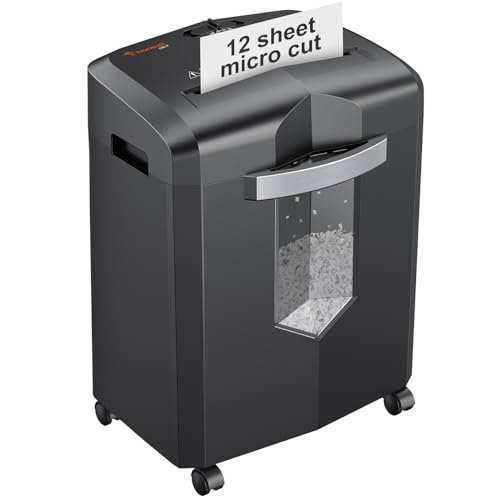 Bonsaii 12-Sheet Micro-Cut Heavy Duty Paper Shredder for Home Office