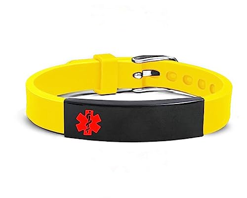 Egg Allergy Medical Bracelet for Boys Girls,Medic Disease Awareness ID Bracelet Stainless Steel Adjust Silicone Allergies Emergency First Aid Wristband Monitoring Systems4