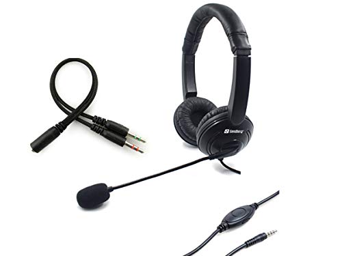 Sandberg MiniJack 326-15 - Cuffie con auricolari MiniJack Saver, Headset, Band, Calls & Music, colore: Nero