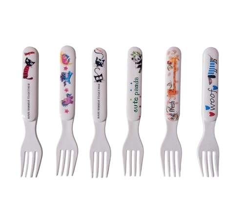 Image of Baby Self Feeding Spoon and Fork Set with Travel Case Stainless Steel Kids Cutlery Toddler Training Utensils Color as per Stock (Colorful Fork & Spoon Set)