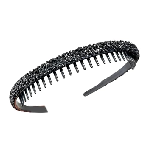 Diadema con diamantes de imitación brillantes con peine de dientes, elegante diadema para lavar la cara para mujeres y niñas, accesorios diarios