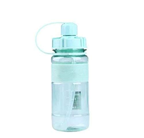 ASDF Grande capacità 600 Ml Tazza d'Acqua Inclinata Bollitore Incrociato Sport Portatili All'Aperto Grande Tazza d'Acqua con Bottiglia di Plastica Cannuccia Bottiglia d'Acqua (Ciano)