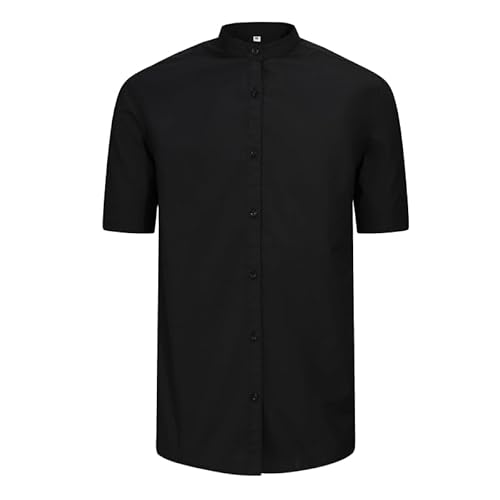 MISEMIYA - Damen KELLNERHEMD MIT KURZEN ÄRMELN - Woman Hospitality UNIFORM - 7271B - Large, Schwarz