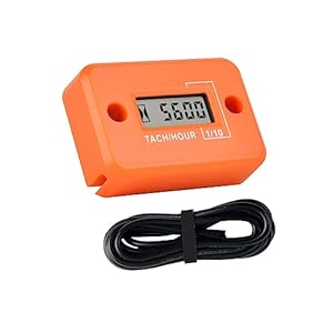 Runleader Digitaler Mini-Drehzahlmesser, TOT-Stu... akkumulieren, Echtzeit-Drehz... für ZTR-Rasenmäher-Traktorgener... Außenborder ATV-Kettensäge Marine-Schneefräse. (Orange)