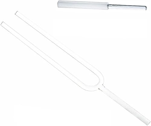 Diapasón de cristal de cuarzo para chakras de 0.630 in para equilibrar la energía sutil, instrumento musical curativo con tachador acrílico (color