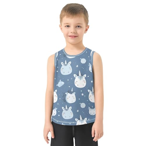 Boys Tank Top Shirts Cute Unicorn Cartoon Animal Sleeveless T-Shirts Crew Neck for Kids Clothing Children2