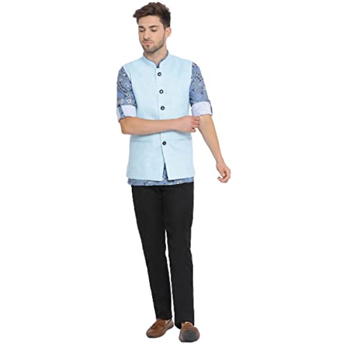 Image of hangup Men 3Pc Kurta Waistcoat Trouser