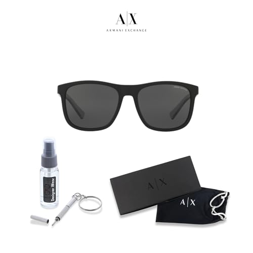 Armani Exchange AX4049SF Square Sunglasses For Men +BUNDLE with ACCESSORY EYEWEAR KIT2
