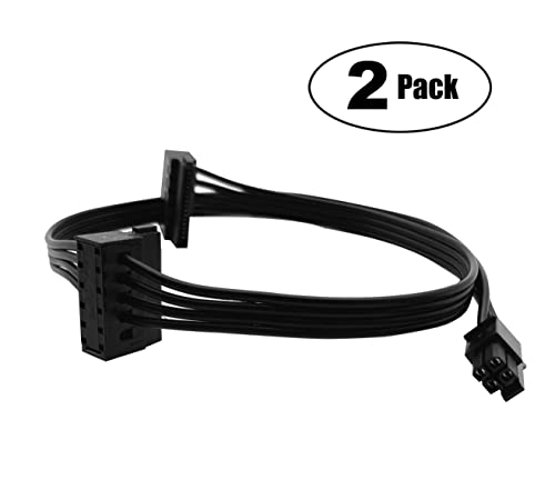 Cable adaptador Mini 4-Pin a 2 SATA ángulo derecho 46 cm (2 pack) miniatura 2