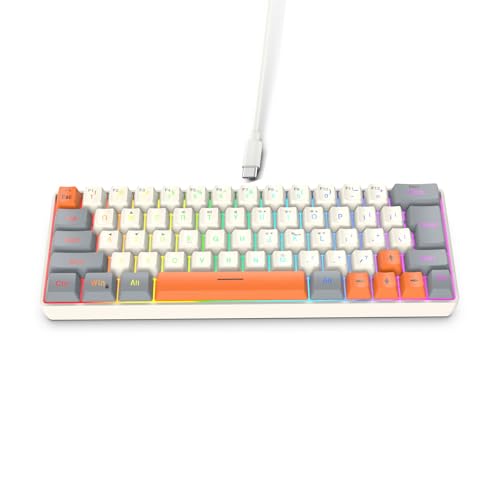 Clavier de jeu mécanique LED à 63 touches compact pour ordinateur portable Windows et Mac
